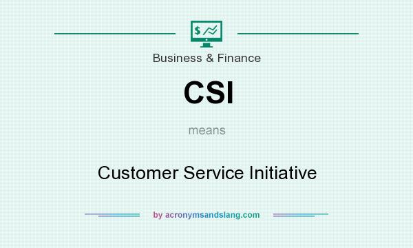 What does CSI mean? It stands for Customer Service Initiative