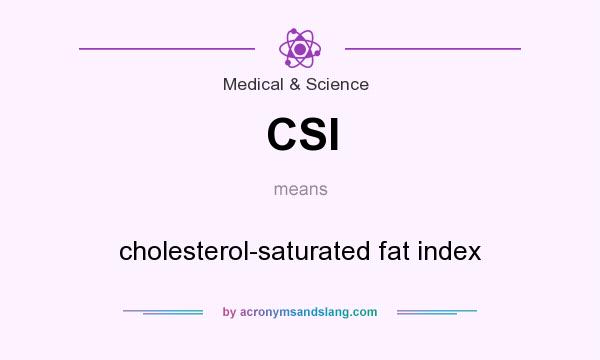 What does CSI mean? It stands for cholesterol-saturated fat index