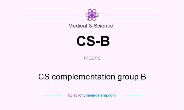 What does CS-B mean? It stands for CS complementation group B