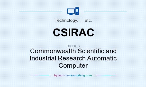 What does CSIRAC mean? It stands for Commonwealth Scientific and Industrial Research Automatic Computer