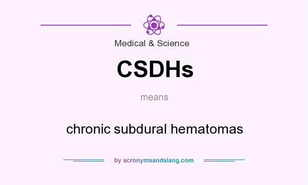 What does CSDHs mean? It stands for chronic subdural hematomas