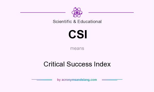 What does CSI mean? It stands for Critical Success Index