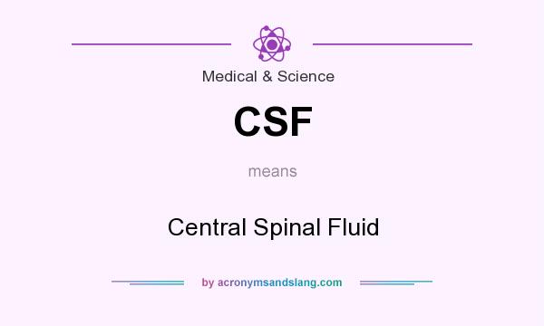 What does CSF mean? It stands for Central Spinal Fluid