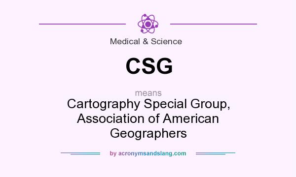 What does CSG mean? It stands for Cartography Special Group, Association of American Geographers