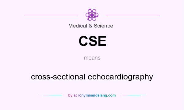 What does CSE mean? It stands for cross-sectional echocardiography