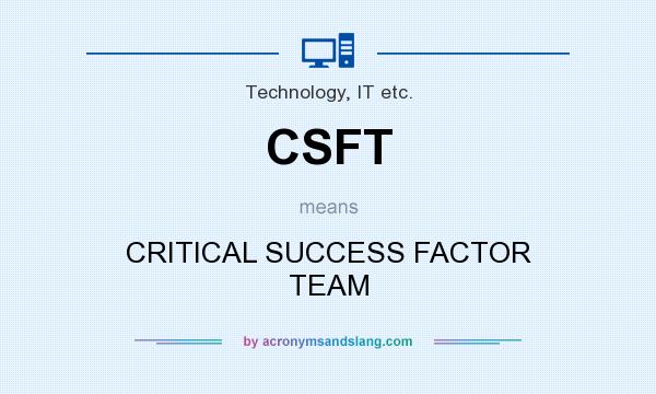 What does CSFT mean? It stands for CRITICAL SUCCESS FACTOR TEAM