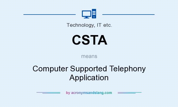 What does CSTA mean? It stands for Computer Supported Telephony Application