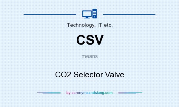 What does CSV mean? It stands for CO2 Selector Valve