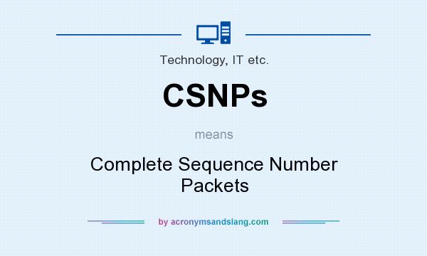 What does CSNPs mean? It stands for Complete Sequence Number Packets