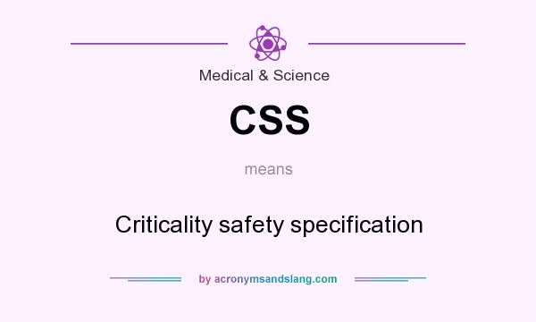 What does CSS mean? It stands for Criticality safety specification