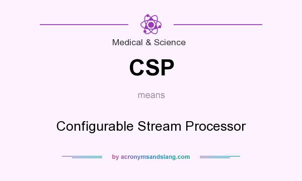 What does CSP mean? It stands for Configurable Stream Processor