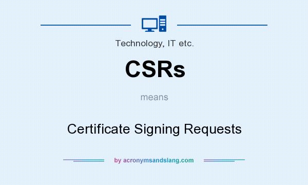 What does CSRs mean? It stands for Certificate Signing Requests