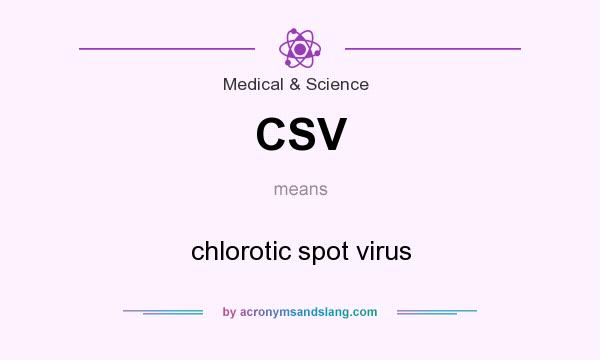 What does CSV mean? It stands for chlorotic spot virus