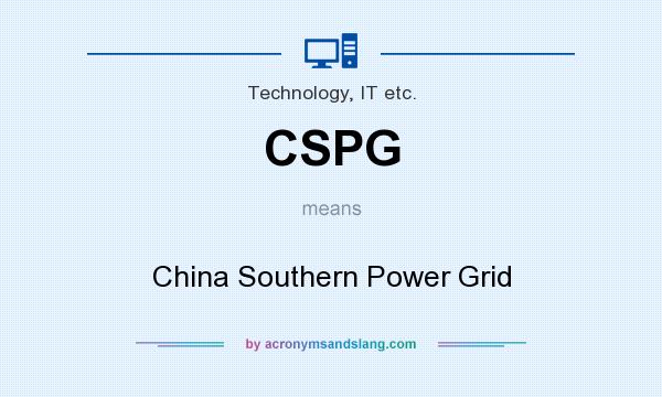 What does CSPG mean? It stands for China Southern Power Grid