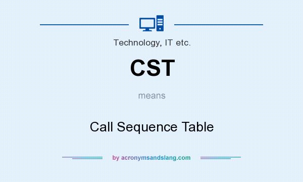 What does CST mean? It stands for Call Sequence Table