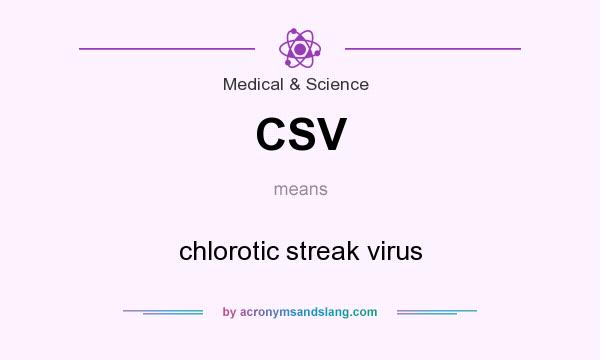 What does CSV mean? It stands for chlorotic streak virus