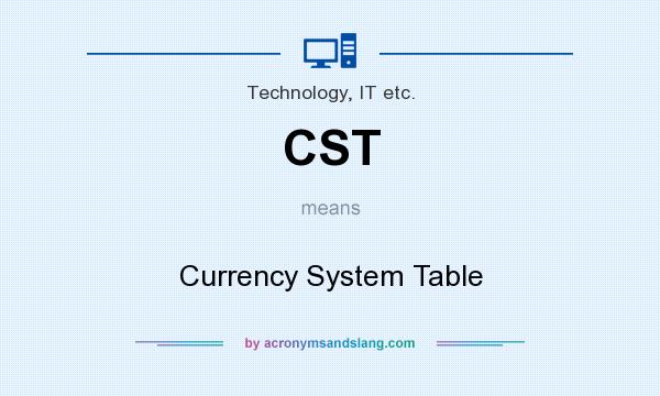 What does CST mean? It stands for Currency System Table