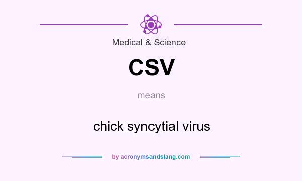 What does CSV mean? It stands for chick syncytial virus
