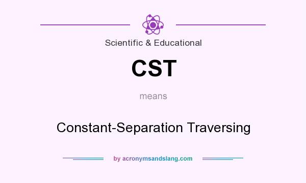 What does CST mean? It stands for Constant-Separation Traversing