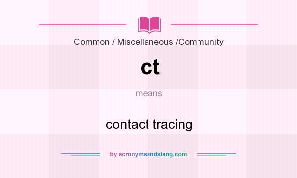 What does ct mean? It stands for contact tracing
