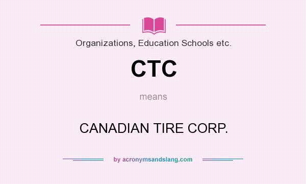 What does CTC mean? It stands for CANADIAN TIRE CORP.