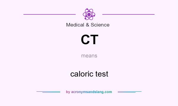 What does CT mean? It stands for caloric test