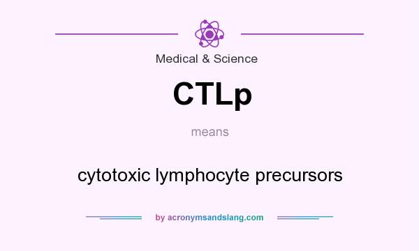 What does CTLp mean? It stands for cytotoxic lymphocyte precursors