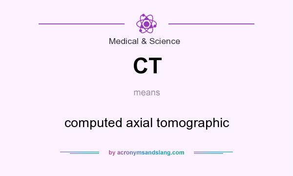 What does CT mean? It stands for computed axial tomographic