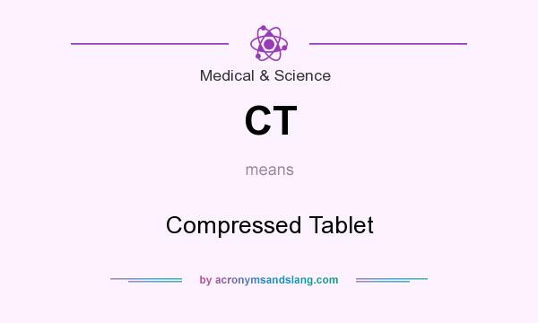 What does CT mean? It stands for Compressed Tablet