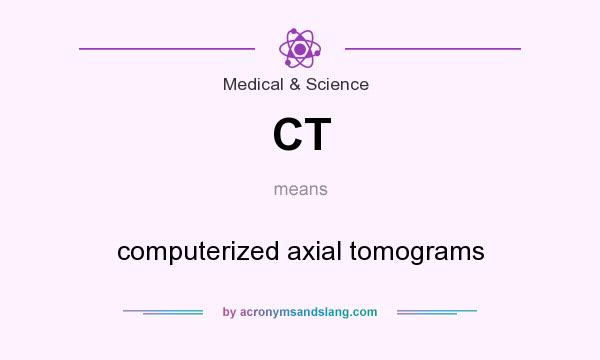 What does CT mean? It stands for computerized axial tomograms