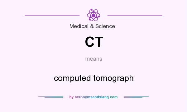What does CT mean? It stands for computed tomograph