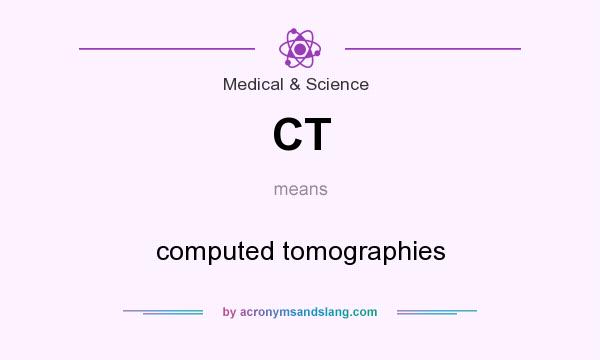 What does CT mean? It stands for computed tomographies