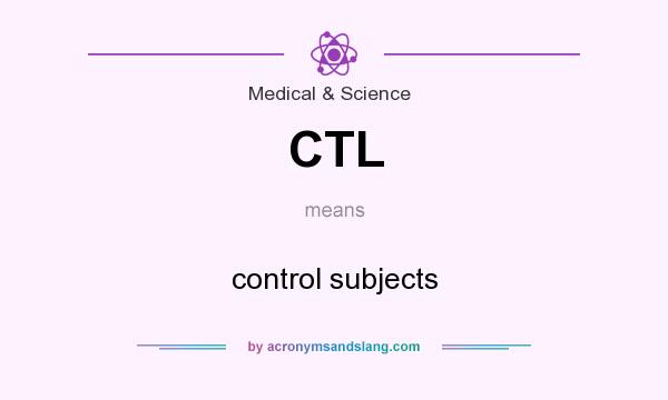 What does CTL mean? It stands for control subjects