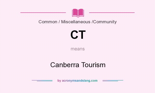 What does CT mean? It stands for Canberra Tourism