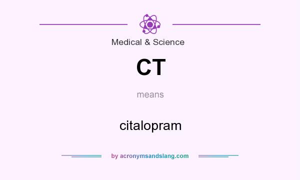 What does CT mean? It stands for citalopram