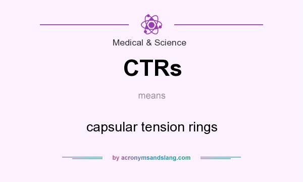 What does CTRs mean? It stands for capsular tension rings