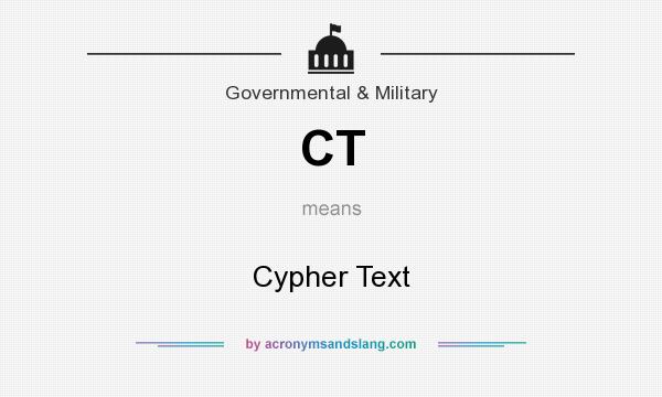 What does CT mean? It stands for Cypher Text