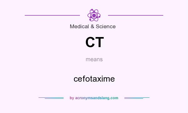 What does CT mean? It stands for cefotaxime