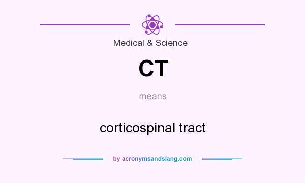 What does CT mean? It stands for corticospinal tract