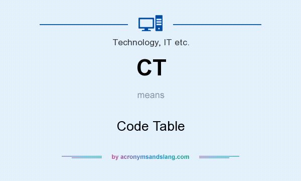 What does CT mean? It stands for Code Table