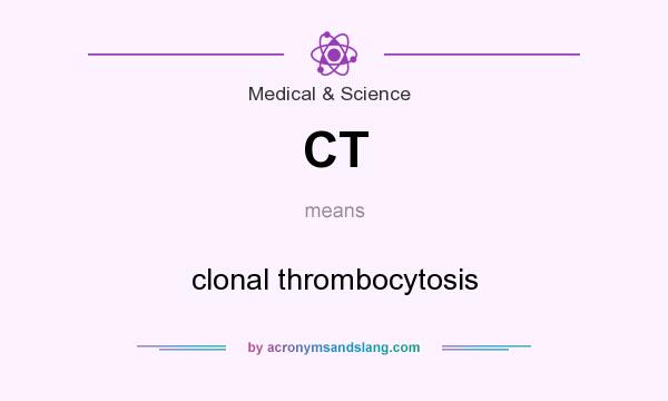 What does CT mean? It stands for clonal thrombocytosis
