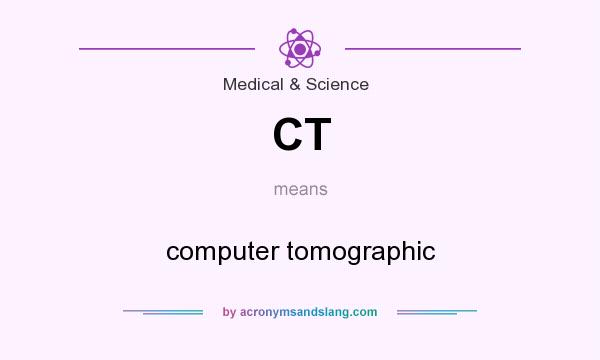 What does CT mean? It stands for computer tomographic