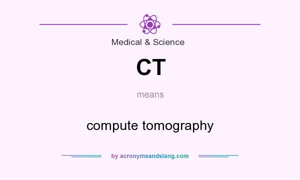 What does CT mean? It stands for compute tomography