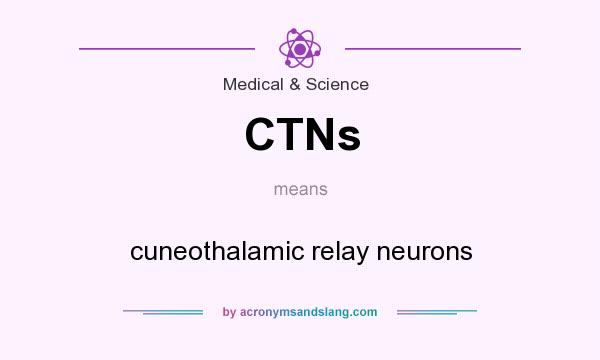 What does CTNs mean? It stands for cuneothalamic relay neurons
