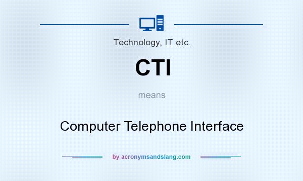 What does CTI mean? It stands for Computer Telephone Interface