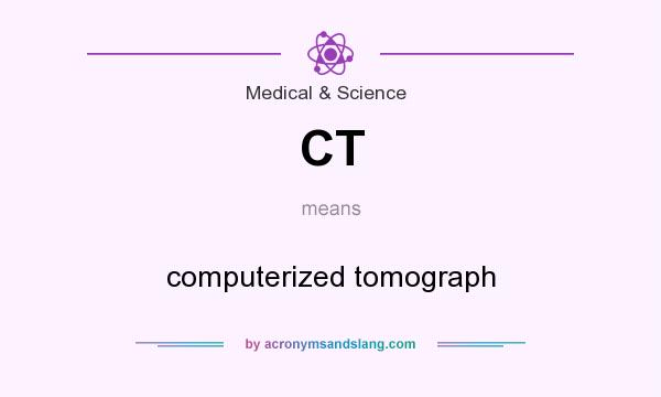 What does CT mean? It stands for computerized tomograph