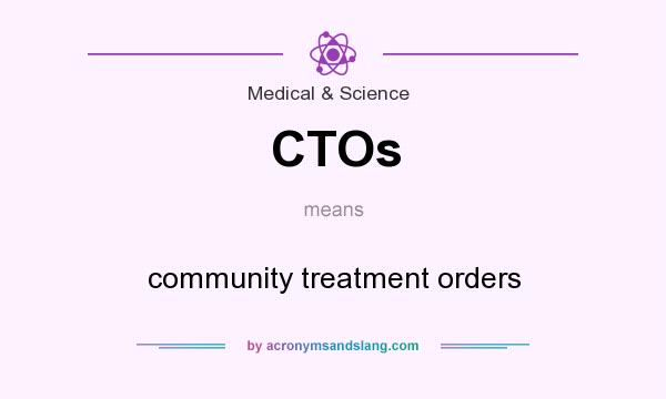 What does CTOs mean? It stands for community treatment orders