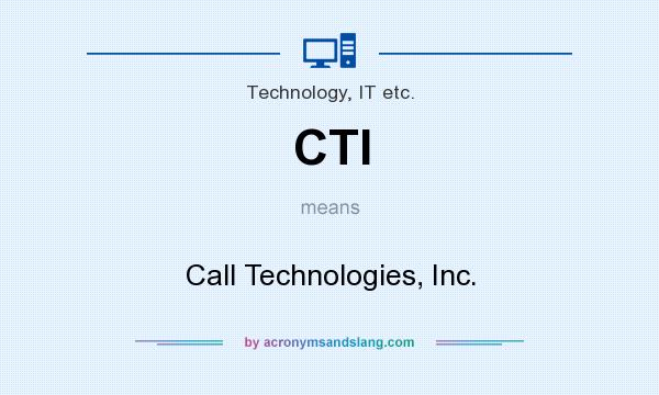 What does CTI mean? It stands for Call Technologies, Inc.