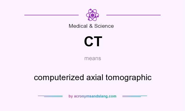 What does CT mean? It stands for computerized axial tomographic
