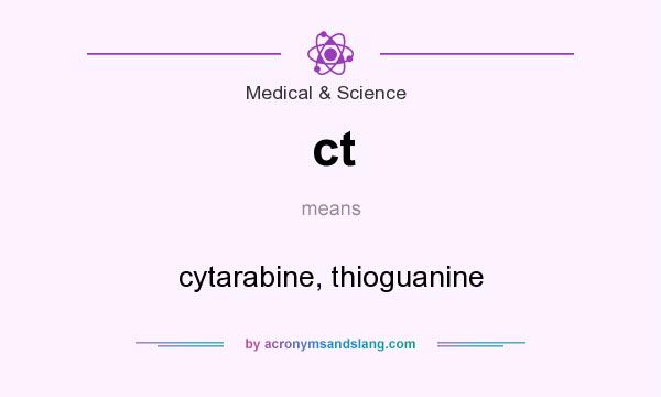 What does ct mean? It stands for cytarabine, thioguanine